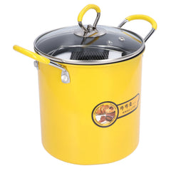 3L Mini Deep Fryer Pot Stainless Steel Japanese Frying Pot with Oil Filter Rack Lid for Home Kitchen