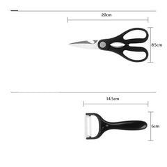 A Full Set Of Kitchen Knives 17 Stainless Steel Knives